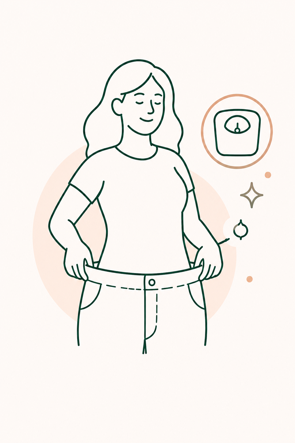Mulher experimentando roupa em casa, percebendo diferença no caimento